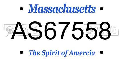 AS67558 Massachusetts License Plate