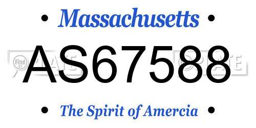 AS67588 Massachusetts License Plate