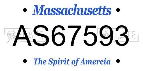 AS67593 Massachusetts License Plate