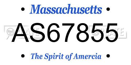 AS67855 Massachusetts License Plate