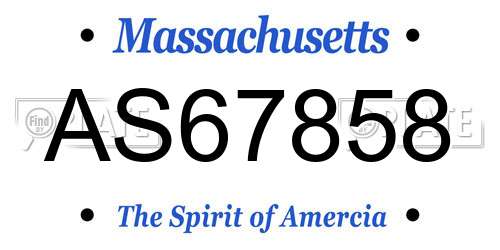 AS67858 Massachusetts License Plate