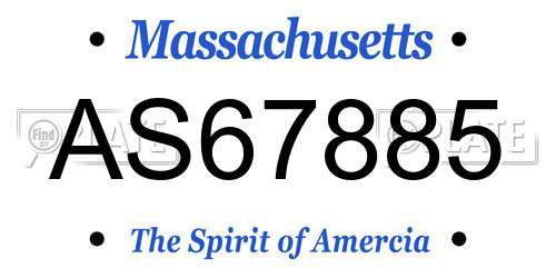 AS67885 Massachusetts License Plate