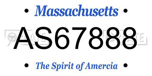 AS67888 Massachusetts License Plate