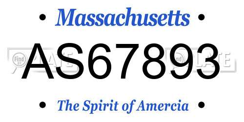 AS67893 Massachusetts License Plate