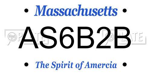AS6B2B Massachusetts License Plate