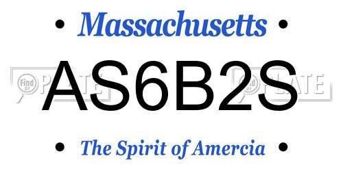 AS6B2S Massachusetts License Plate