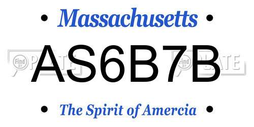 AS6B7B Massachusetts License Plate