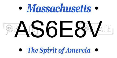AS6E8V Massachusetts License Plate