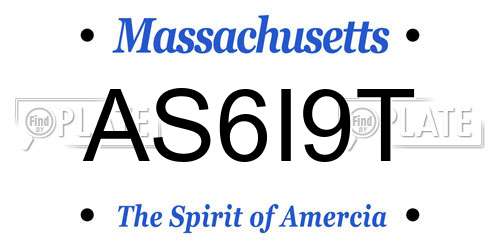 AS6I9T Massachusetts License Plate