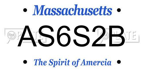 AS6S2B Massachusetts License Plate