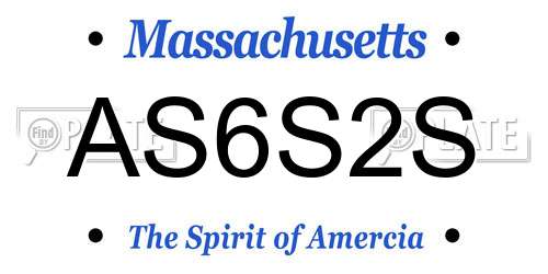 AS6S2S Massachusetts License Plate