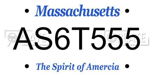 AS6T555 Massachusetts License Plate