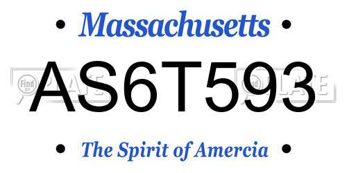 AS6T593 Massachusetts License Plate