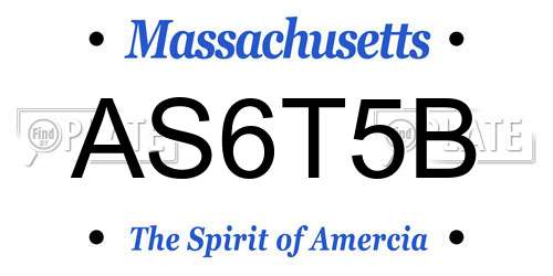 AS6T5B Massachusetts License Plate