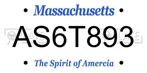 AS6T893 Massachusetts License Plate