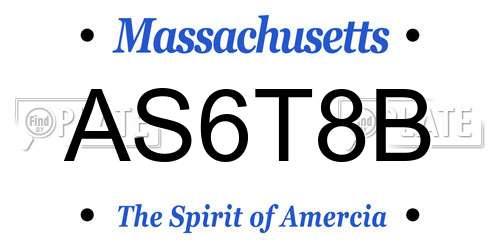 AS6T8B Massachusetts License Plate