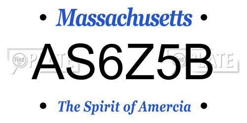 AS6Z5B Massachusetts License Plate
