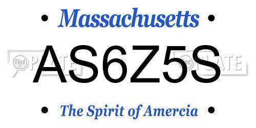 AS6Z5S Massachusetts License Plate