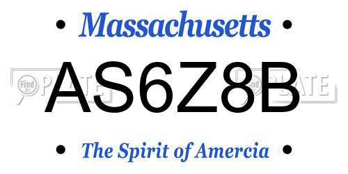 AS6Z8B Massachusetts License Plate