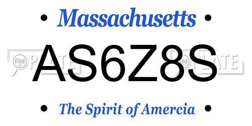 AS6Z8S Massachusetts License Plate