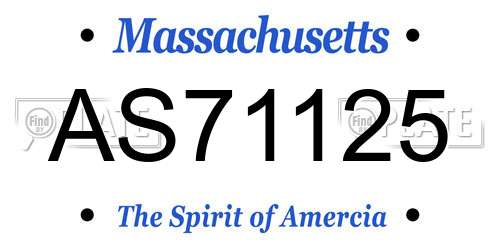 AS71125 Massachusetts License Plate