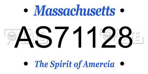 AS71128 Massachusetts License Plate