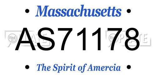 AS71178 Massachusetts License Plate