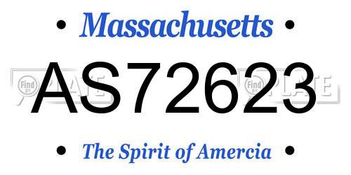 AS72623 Massachusetts License Plate