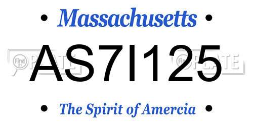 AS7I125 Massachusetts License Plate