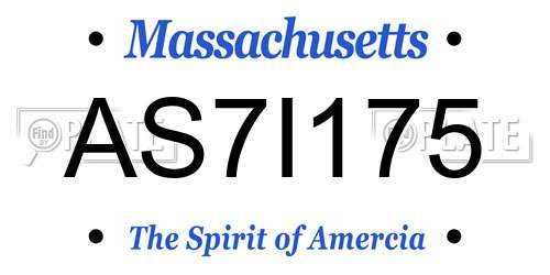 AS7I175 Massachusetts License Plate