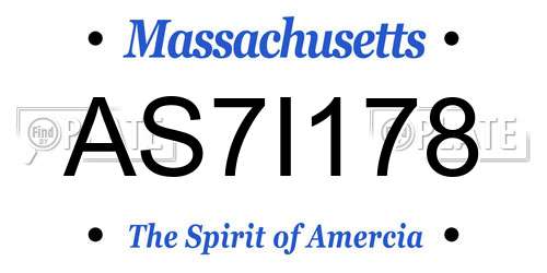 AS7I178 Massachusetts License Plate