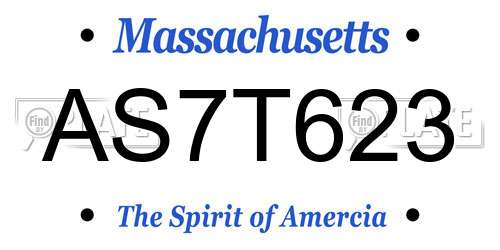 AS7T623 Massachusetts License Plate