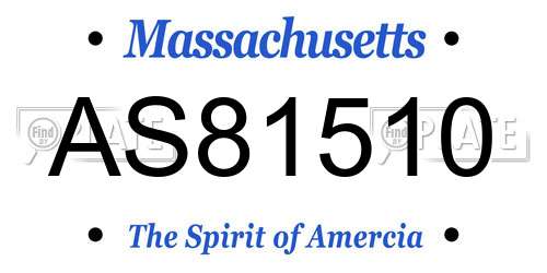 AS81510 Massachusetts License Plate