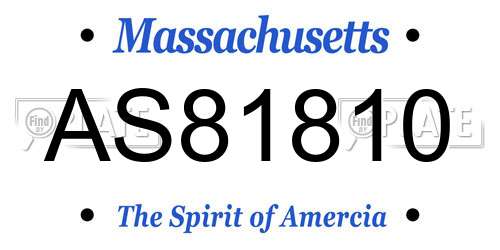 AS81810 Massachusetts License Plate