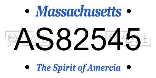 AS82545 Massachusetts License Plate