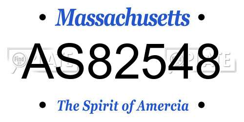 AS82548 Massachusetts License Plate