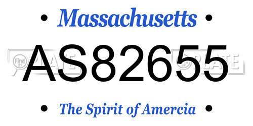 AS82655 Massachusetts License Plate