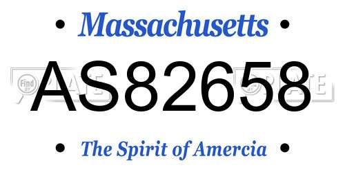 AS82658 Massachusetts License Plate