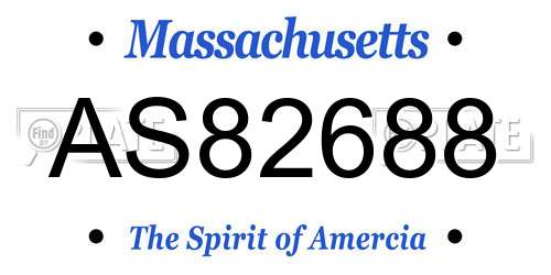 AS82688 Massachusetts License Plate