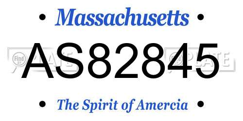 AS82845 Massachusetts License Plate