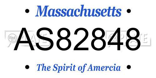 AS82848 Massachusetts License Plate
