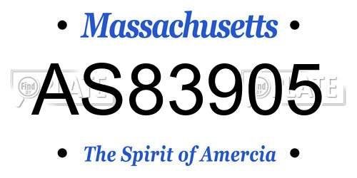 AS83905 Massachusetts License Plate