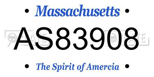 AS83908 Massachusetts License Plate