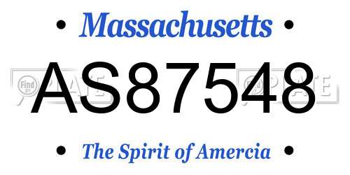 AS87548 Massachusetts License Plate