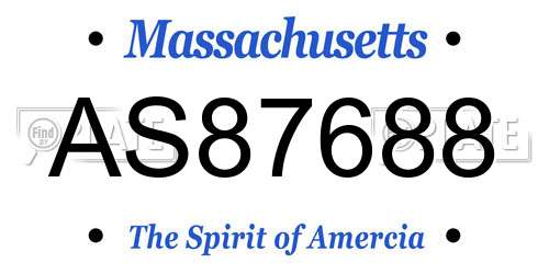 AS87688 Massachusetts License Plate