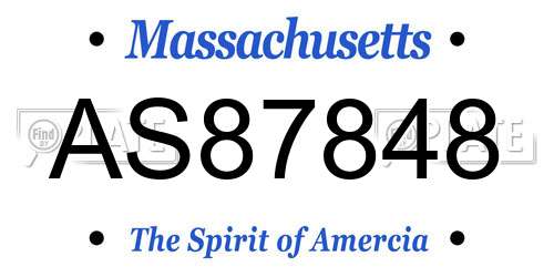 AS87848 Massachusetts License Plate
