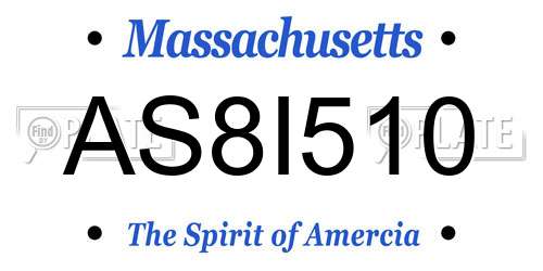 AS8I510 Massachusetts License Plate