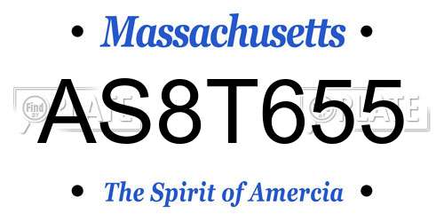 AS8T655 Massachusetts License Plate