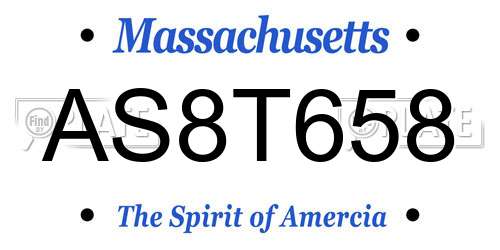 AS8T658 Massachusetts License Plate