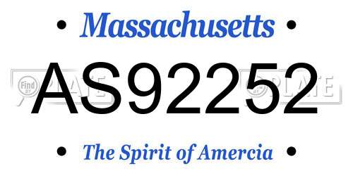 AS92252 Massachusetts License Plate